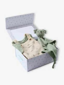 Coffret 3 Pièces Tee-shirt + Salopette Personnalisable + Doudou Bébé - Vert Sauge -Vertbaudet Soldes Boutique coffret 3 pieces tee shirt salopette personnalisable doudou bebe 35
