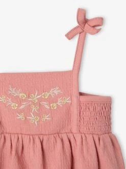 Combi Bloomer Smocké Bébé - Rose -Vertbaudet Soldes Boutique combi bloomer smocke bebe 3