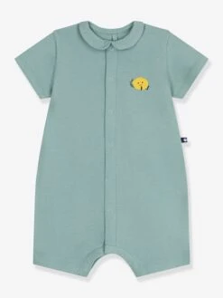 PETIT BATEAU Combicourte Bébé Col Claudine - Vert Sauge