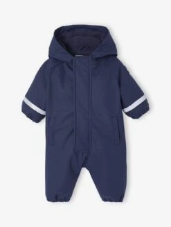 Combinaison à Capuche Anti-pluie Bébé Doublée Maille Polaire - Vert Sauge