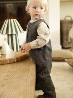 Combinaison Bébé En Velours Côtelé - Anthracite