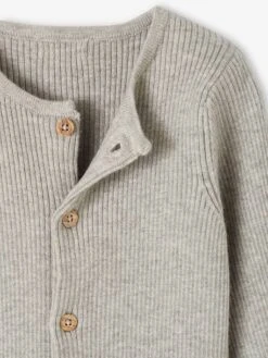 Combinaison En Côtes Bébé Manches Longues - Gris Chiné -Vertbaudet Soldes Boutique combinaison en cotes bebe manches longues 24