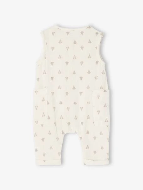 Combinaison En Gaze De Coton Naissance - Beige Clair Imprime 2 Combinaison En Gaze De Coton Naissance - Beige Clair Imprime – Image 2