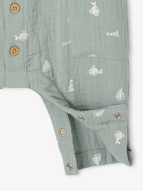 Combinaison En Gaze De Coton Naissance - Beige Clair Imprime 13 Combinaison En Gaze De Coton Naissance - Beige Clair Imprime – Image 13