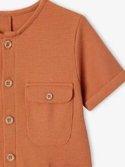 Combinaison En Nid D'abeille Bébé - Rouille -Vertbaudet Soldes Boutique combinaison en nid dabeille bebe 3