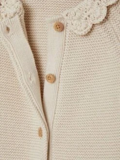 Combinaison En Tricot Bébé Col En Crochet - écru -Vertbaudet Soldes Boutique combinaison en tricot bebe col en crochet 2