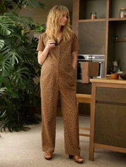 Combinaison Large Grossesse Et Allaitement Léopard - Beige