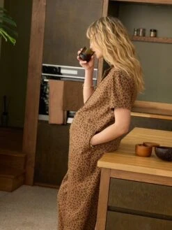 Combinaison Large Grossesse Et Allaitement Léopard - Beige -Vertbaudet Soldes Boutique combinaison large grossesse et allaitement leopard 3