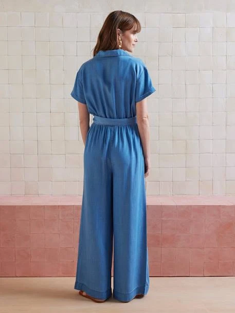 Combinaison Large Manches Courtes Grossesse Et Allaitement En Lyocell - Stone 3 Combinaison Large Manches Courtes Grossesse Et Allaitement En Lyocell - Stone – Image 3