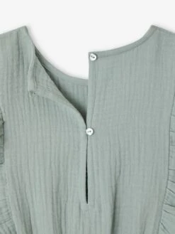 Combishort à Volants En Gaze De Coton Fille - Fuchsia -Vertbaudet Soldes Boutique combishort a volants en gaze de coton fille 7