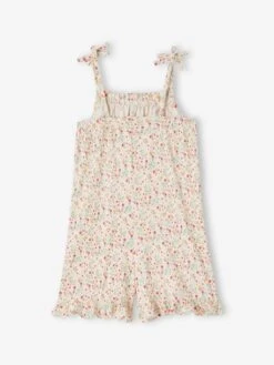 Combishort à Volants Fille - Blanc Imprimé -Vertbaudet Soldes Boutique combishort a volants fille 8