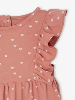 Combishort Bébé Basics Manches Volantées - Rose 11 Combishort Bébé Basics Manches Volantées - Rose -Vertbaudet Soldes Boutique combishort bebe basics manches volantees 2