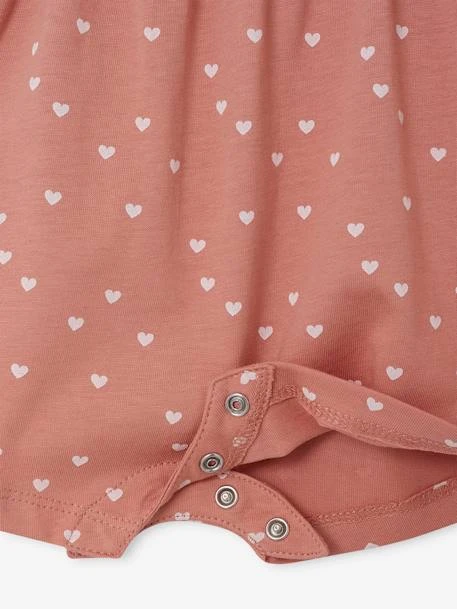 Combishort Bébé Basics Manches Volantées - Rose 4 Combishort Bébé Basics Manches Volantées - Rose – Image 4