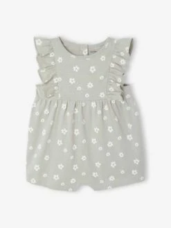 Combishort Bébé Basics Manches Volantées - Rose 14 Combishort Bébé Basics Manches Volantées - Rose -Vertbaudet Soldes Boutique combishort bebe basics manches volantees 5