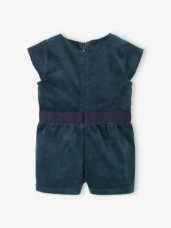 Combishort Bébé En Velours Lisse - Vert émeraude -Vertbaudet Soldes Boutique combishort bebe en velours lisse 1