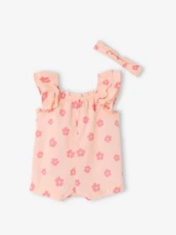 Combishort Bébé En Voile De Coton - Rose Pâle 8 Combishort Bébé En Voile De Coton - Rose Pâle -Vertbaudet Soldes Boutique combishort bebe en voile de coton 3