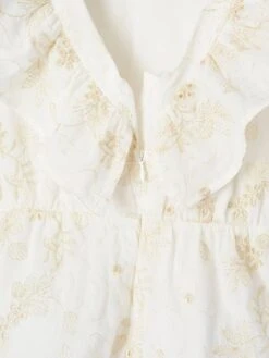 Combishort Cérémonie Brodé Fleurs Irisées Fille - Blanc -Vertbaudet Soldes Boutique combishort ceremonie brode fleurs irisees fille 3