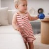 Combishort En Jersey Effet Tricot Bébé - Rayé Rouge 18 Combishort En Jersey Effet Tricot Bébé - Rayé Rouge -Vertbaudet Soldes Boutique combishort en jersey effet tricot bebe