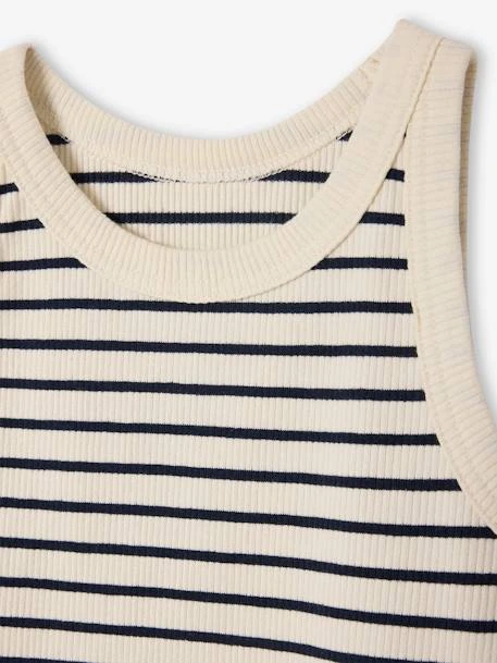 Débardeur En Côtes Fille - Rose Bonbon 4 Débardeur En Côtes Fille - Rose Bonbon – Image 4