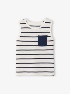 Débardeur Rayé Garçon - Vert D'eau