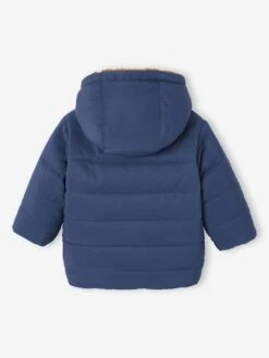 Doudoune à Capuche Bébé Réversible - Marine -Vertbaudet Soldes Boutique doudoune a capuche bebe reversible 3