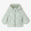 Doudoune Bébé Imprimée à Capuche - Vert Sauge -Vertbaudet Soldes Boutique doudoune bebe imprimee a capuche