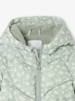 Doudoune Bébé Imprimée à Capuche - Vert Sauge 5 Doudoune Bébé Imprimée à Capuche - Vert Sauge -Vertbaudet Soldes Boutique doudoune bebe imprimee a capuche 2