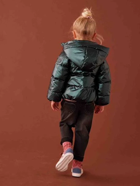 Doudoune Courte Effet Nacré Fille Doublée Maille Polaire - Vert Sapin 19 Doudoune Courte Effet Nacré Fille Doublée Maille Polaire - Vert Sapin – Image 19