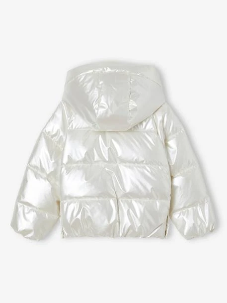 Doudoune Courte Effet Nacré Fille Doublée Maille Polaire - écru 2 Doudoune Courte Effet Nacré Fille Doublée Maille Polaire - écru – Image 2