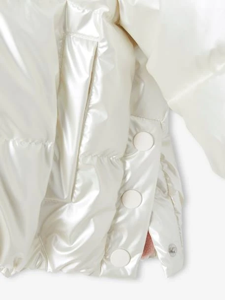 Doudoune Courte Effet Nacré Fille Doublée Maille Polaire - écru 6 Doudoune Courte Effet Nacré Fille Doublée Maille Polaire - écru – Image 6