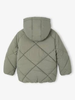 Doudoune Fille à Capuche Doublée Sherpa - Vert -Vertbaudet Soldes Boutique doudoune fille a capuche doublee sherpa 17
