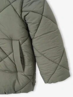 Doudoune Fille à Capuche Doublée Sherpa - Vert -Vertbaudet Soldes Boutique doudoune fille a capuche doublee sherpa 19