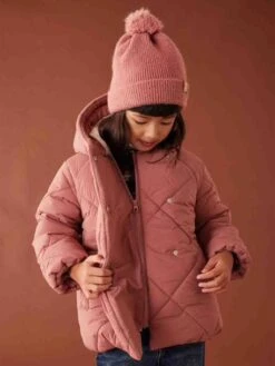 Doudoune Fille à Capuche Doublée Sherpa - Vert -Vertbaudet Soldes Boutique doudoune fille a capuche doublee sherpa 2
