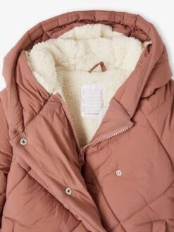 Doudoune Fille à Capuche Doublée Sherpa - Vert -Vertbaudet Soldes Boutique doudoune fille a capuche doublee sherpa 6