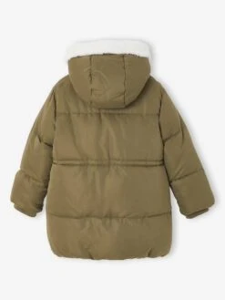 Doudoune Fille Longue à Capuche - Kaki 12 Doudoune Fille Longue à Capuche - Kaki -Vertbaudet Soldes Boutique doudoune fille longue a capuche 12