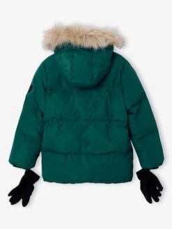 Doudoune Garçon à Capuche Doublée Polaire Avec Moufles Ou Gants - Ambre -Vertbaudet Soldes Boutique doudoune garcon a capuche doublee polaire avec moufles ou gants 13