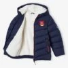 Doudoune Garçon à Capuche Doublée Sherpa Spécial Ski - Marine -Vertbaudet Soldes Boutique doudoune garcon a capuche doublee sherpa special ski