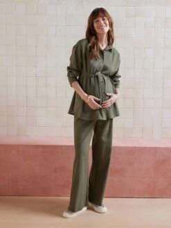 Ensemble 2 Pièces Homewear Grossesse Et Allaitement - Olive