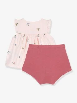 PETIT BATEAU Ensemble 2 Pièces Robe Fleurie Et Bloomer Bébé - Blush -Vertbaudet Soldes Boutique ensemble 2 pieces robe fleurie et bloomer bebe 2