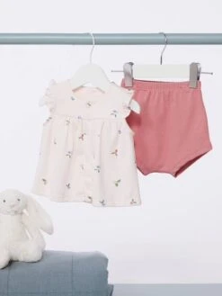 PETIT BATEAU Ensemble 2 Pièces Robe Fleurie Et Bloomer Bébé - Blush -Vertbaudet Soldes Boutique ensemble 2 pieces robe fleurie et bloomer bebe 4