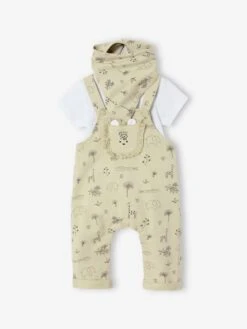 Ensemble 3 Pièces Naissance Salopette + Body + Foulard - Vert 24 Ensemble 3 Pièces Naissance Salopette + Body + Foulard - Vert -Vertbaudet Soldes Boutique ensemble 3 pieces naissance salopette body foulard 8