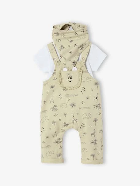 Ensemble 3 Pièces Naissance Salopette + Body + Foulard - Vert 9 Ensemble 3 Pièces Naissance Salopette + Body + Foulard - Vert – Image 9