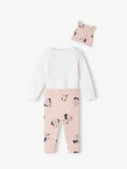Ensemble Bébé Fille Body + Pantalon + Bonnet Disney Minnie - Rose Poudré -Vertbaudet Soldes Boutique ensemble bebe fille body pantalon bonnet disney minnie 4