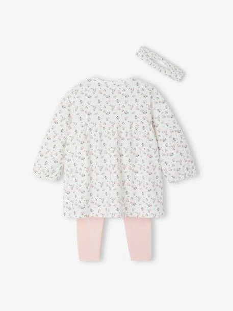 Ensemble Bébé Naissance 3 Pièces Bandeau, Robe à Motifs Et Legging - Nude Imprimé 6 Ensemble Bébé Naissance 3 Pièces Bandeau, Robe à Motifs Et Legging - Nude Imprimé – Image 6