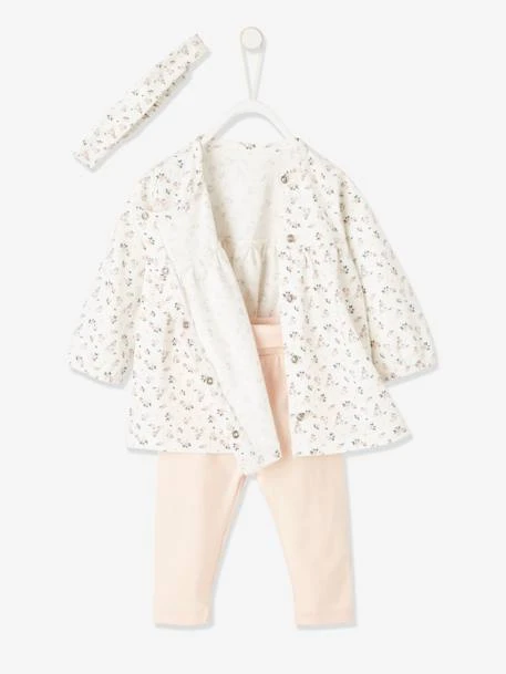 Ensemble Bébé Naissance 3 Pièces Bandeau, Robe à Motifs Et Legging - Nude Imprimé 9 Ensemble Bébé Naissance 3 Pièces Bandeau, Robe à Motifs Et Legging - Nude Imprimé – Image 9