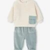 Ensemble Bébé Sweat Peluche + Pantalon Velours - Vert D'eau