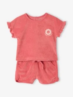 Ensemble Bébé T-shirt + Short En éponge - Fraise