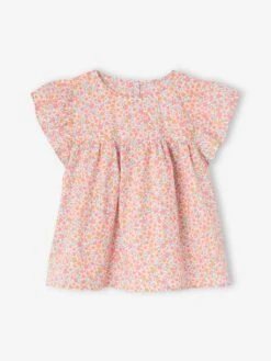 Ensemble Blouse Imprimée Et Short En Gaze De Coton Fille - Jaune Pastel -Vertbaudet Soldes Boutique ensemble blouse imprimee et short en gaze de coton fille 39