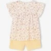 Ensemble Blouse Imprimée Et Short En Gaze De Coton Fille - Lilas