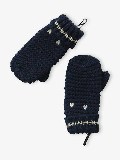 Ensemble Bonnet + Snood + Gants Coeurs Fille - Encre Imprimé 7 Ensemble Bonnet + Snood + Gants Coeurs Fille - Encre Imprimé – Image 7